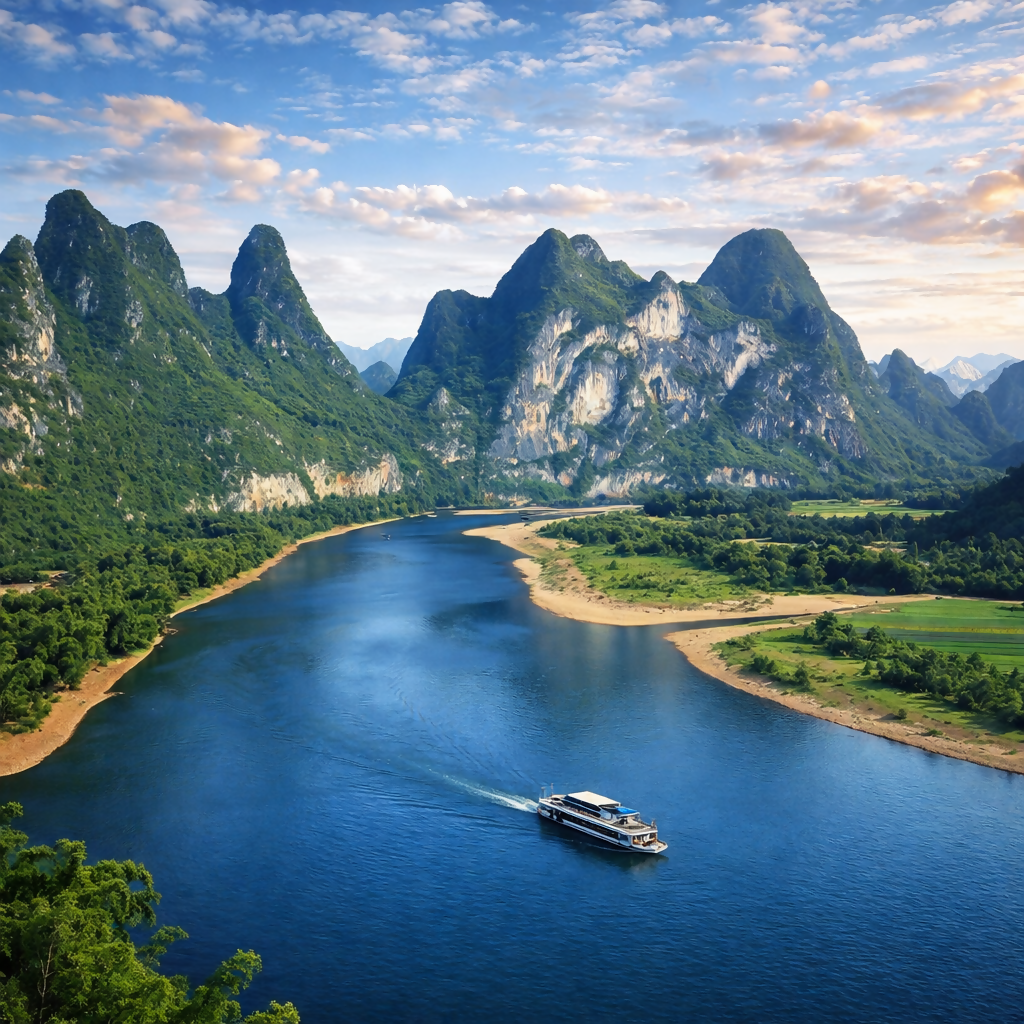 Li River Cruise - Guilin China - Asia - Rendered - Digital File Digital My Custom Designs PDF