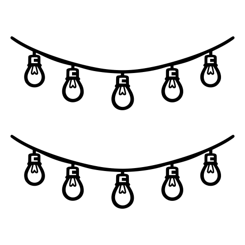 String Lights Outline - Vector Graphics - Digital File Digital My Custom Designs PDF