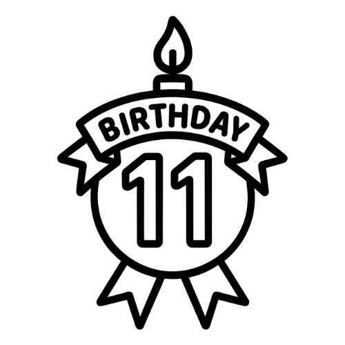 Birthday Number Badge 11 - Digital File - XCS Friendly Tumbler My Custom Designs PNG