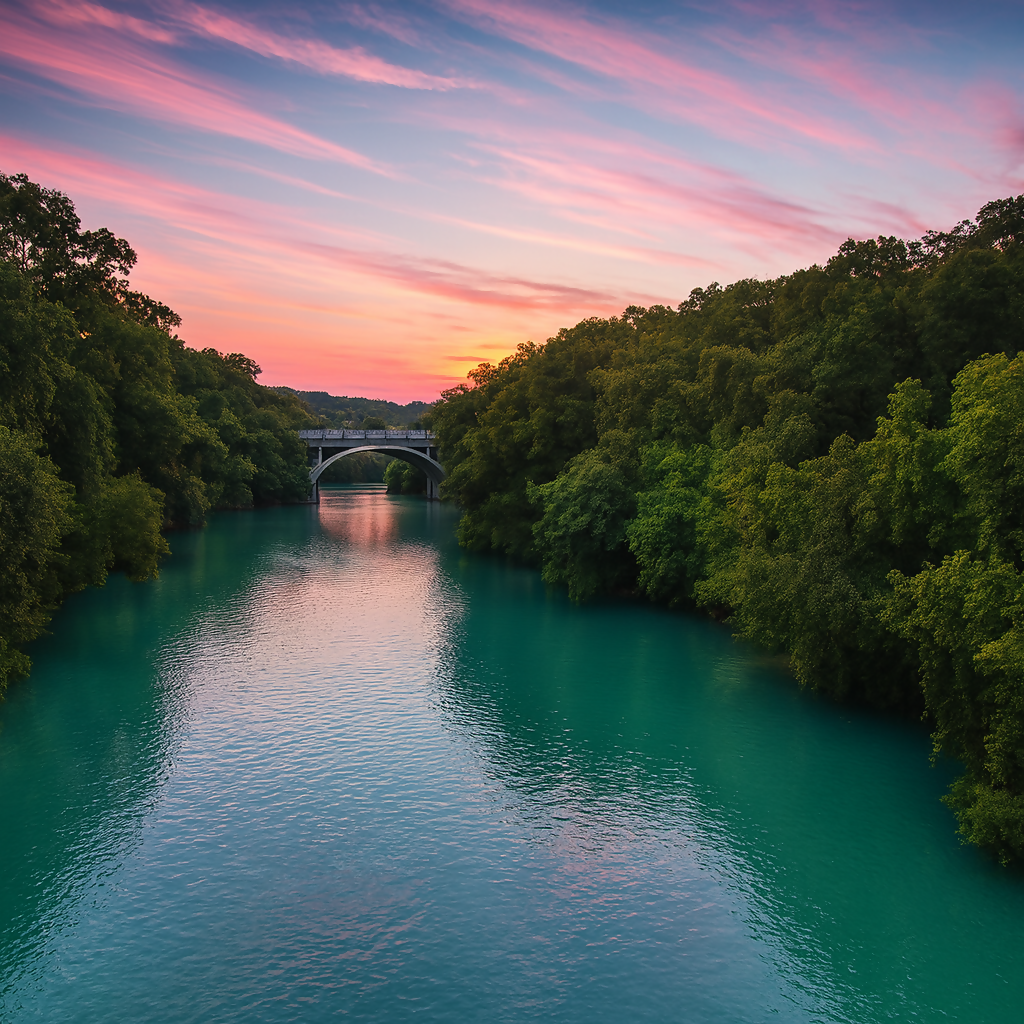 Barton Creek Bridge - Lady Bird Lake - Texas United States - Rendered - Digital File Digital My Custom Designs PDF
