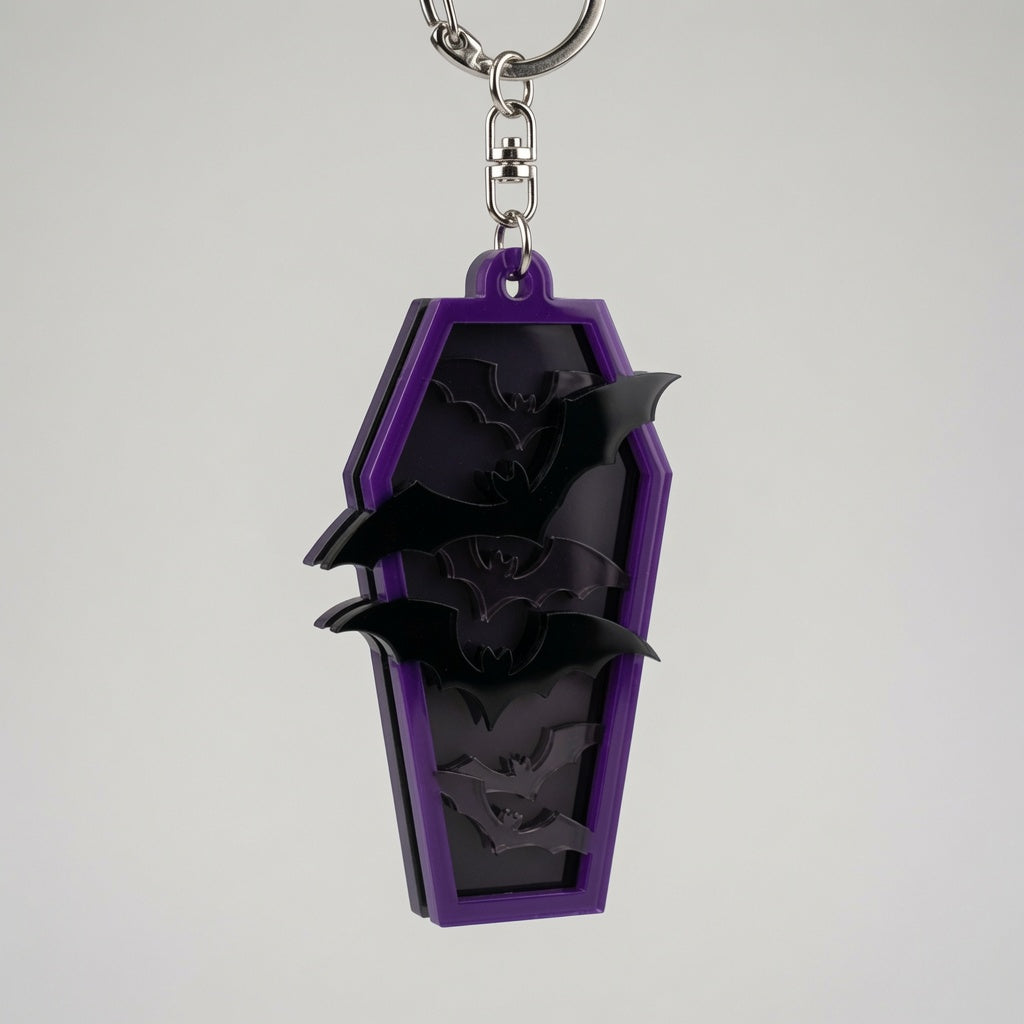 Bat Coffin Earring / Keychain Layered Design - Digital File - SVG - Digital