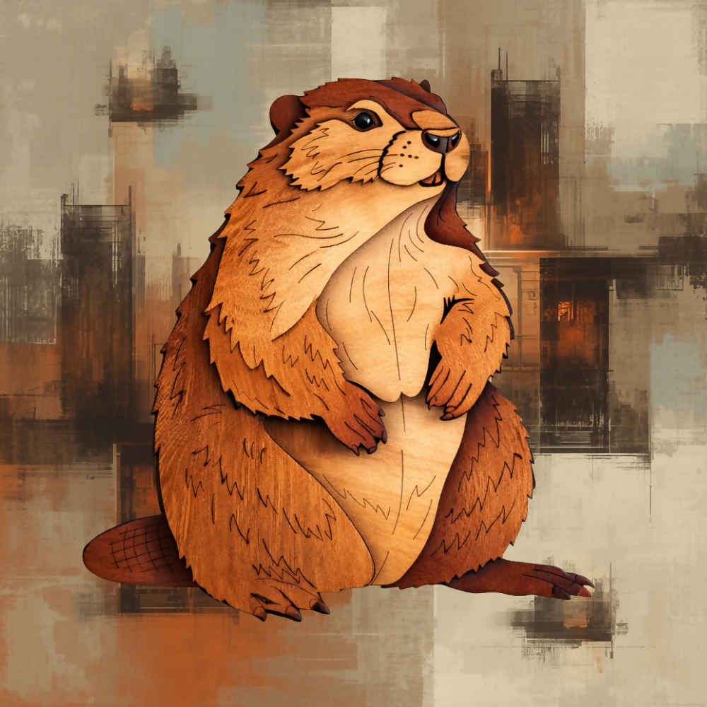 Beaver - Layered Animal Designs - Digital File Digital My Custom Designs