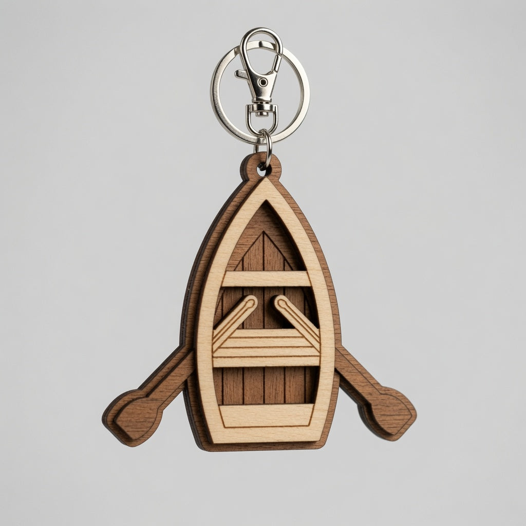 Boat 2 Layer Keychain - Laser Friendly - Digital File - SVG - Layered Designs
