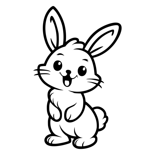 Cartoon Rabbit Smiling - Digital File - XCS Friendly Digital My Custom Designs PDF