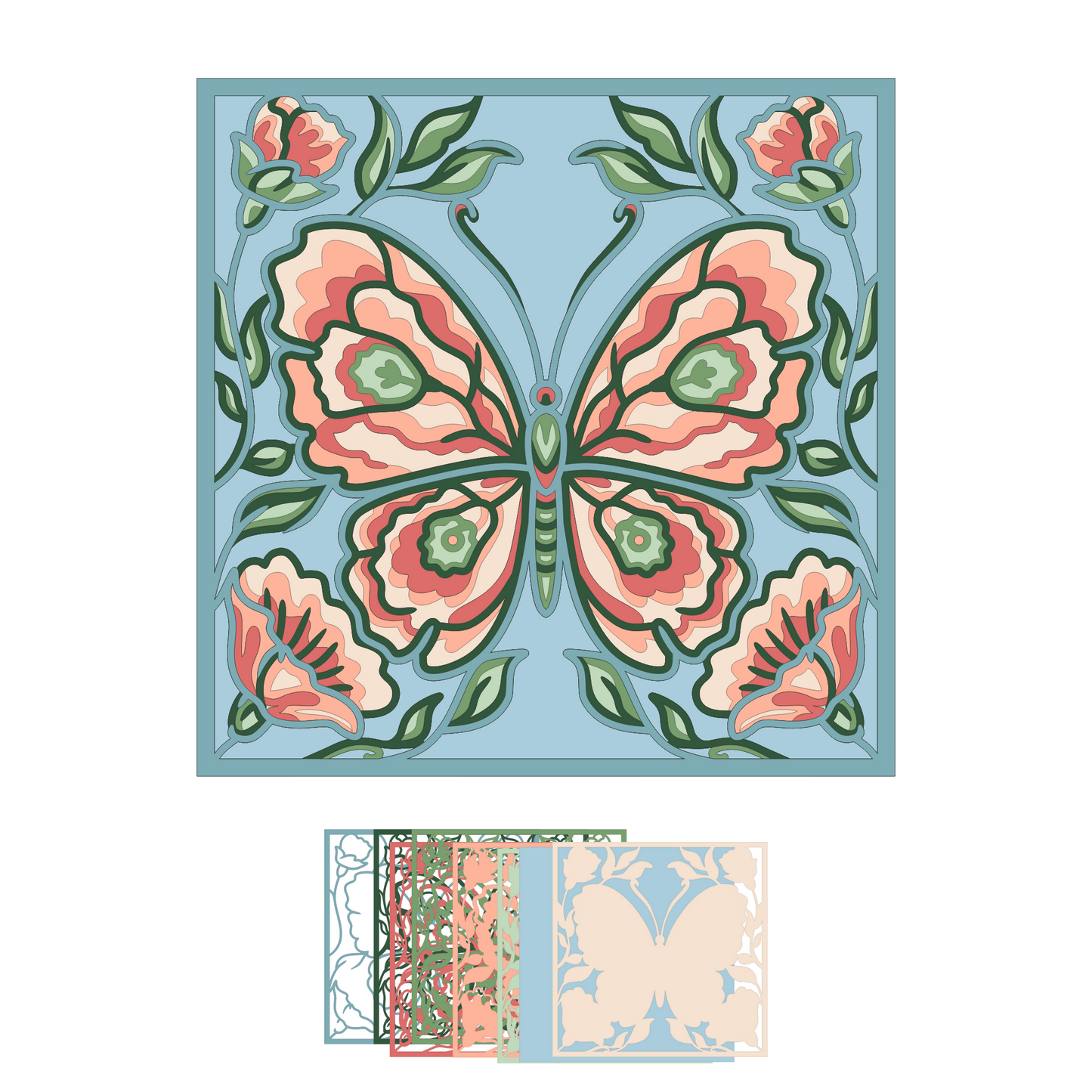 Butterfly Wall Decor - Layered Designs - Digital File - ZIP File - Digital