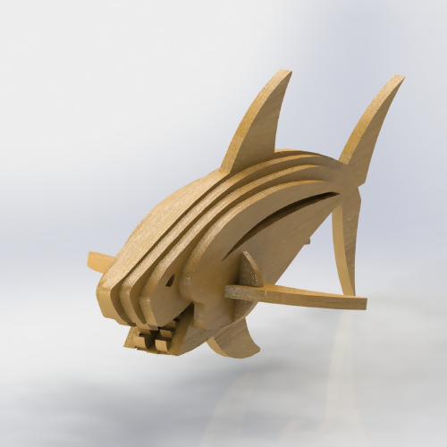 Shark - 3D Puzzle Project - Laser Cut Zip File - Digital File Digital My Custom Designs