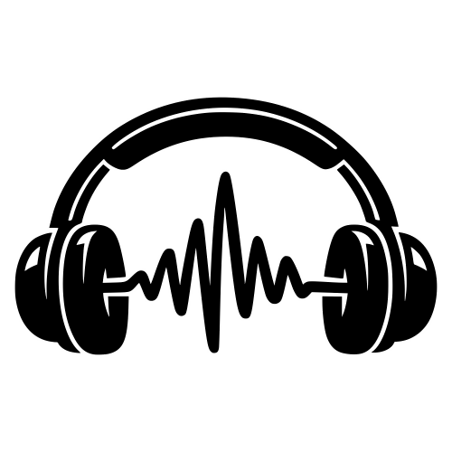 Headphones with Audio Waveform Design - Vector Graphics - Digital File Digital My Custom Designs PDF