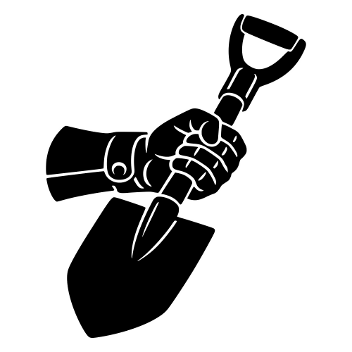 Rig Hand with Shovel Silhouette - Vector Graphics - Digital File Digital My Custom Designs PDF