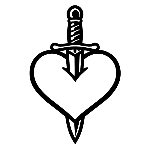 Heart Pierced by Dagger - Digital File - XCS Friendly Digital My Custom Designs PDF