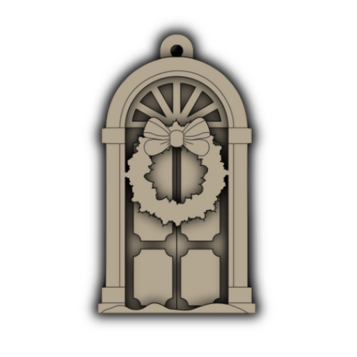 Christmas Door Layered Ornament - Digital File Digital My Custom Designs SVG