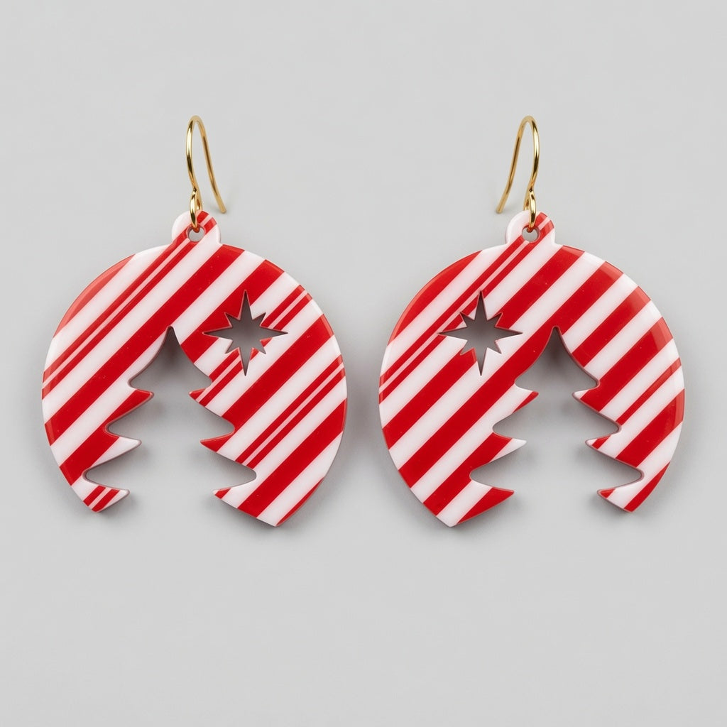 Christmas Tree Cutout Earrings Design - Digital File - SVG - Digital