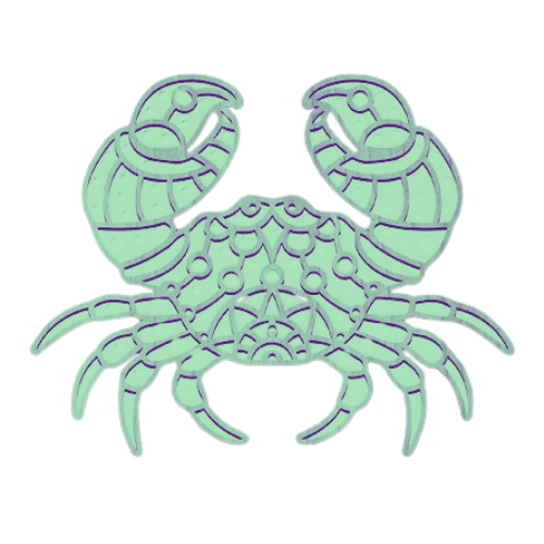Layered 3D Crab Wall Décor decoration My Custom Designs Seafoam 6"