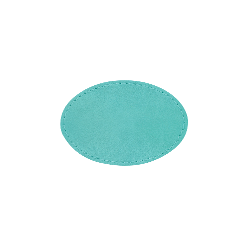 Custom Engraved Oval Patch w/ Adhesive Backing Patch My Custom Designs Teal 2" x 3" Bag Tag