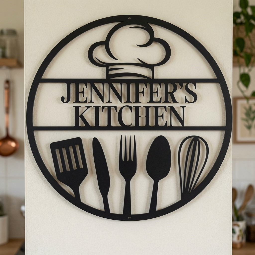 Custom Name Utensil - Metal Sign - Home Decor - Digital File - ZIP File - Digital