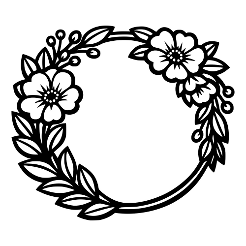 Floral Wreath - Vector Graphics - Digital File