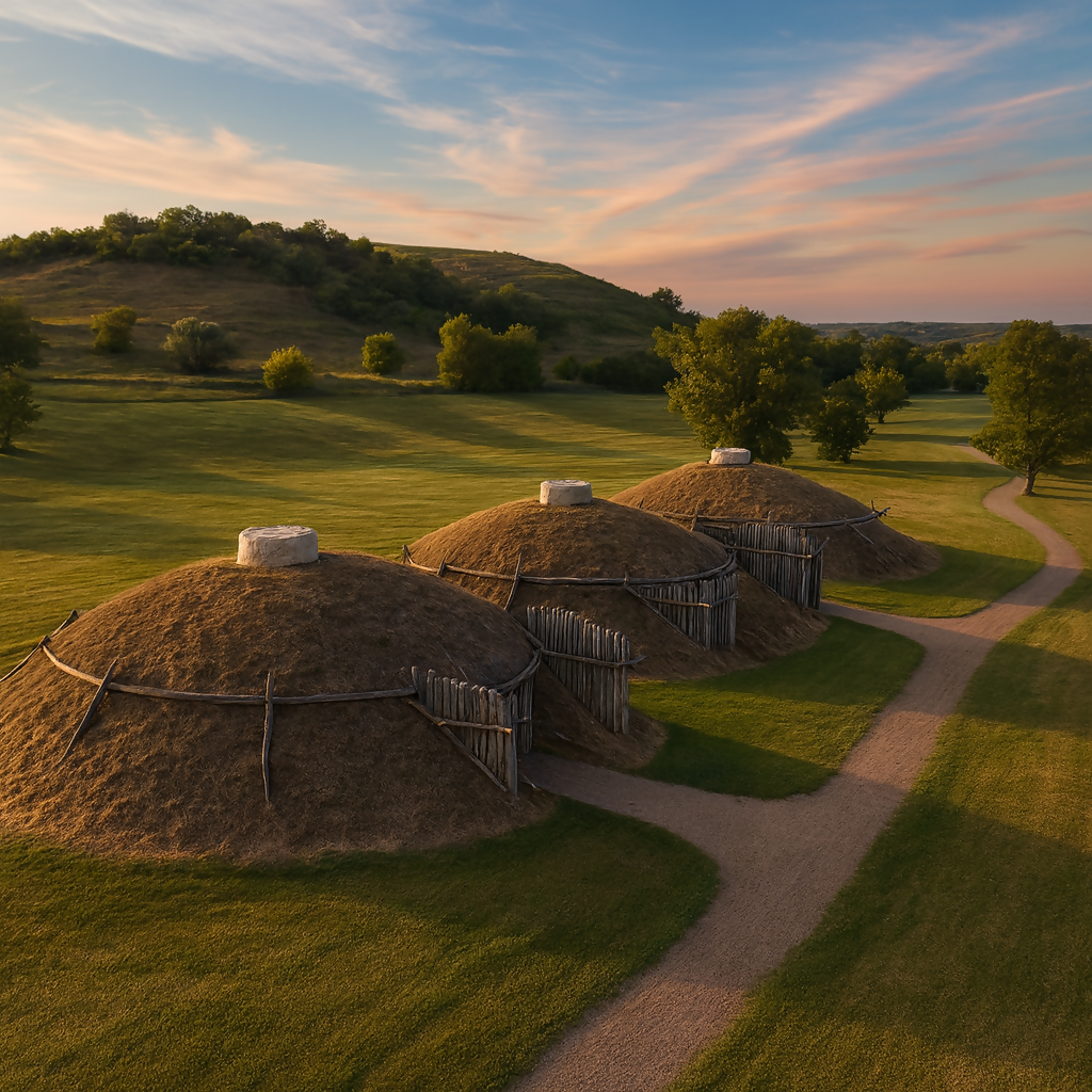 On-A-Slant Indian Village - Fort Abraham Lincoln State Park - North Dakota United States - Rendered - Digital File