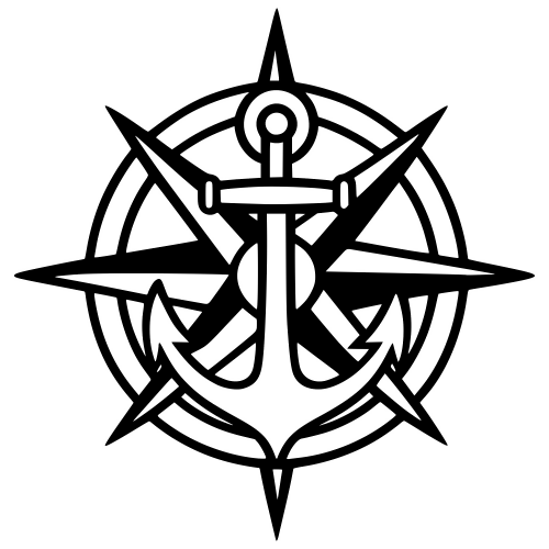 Compass Rose with Anchor Overlay - Digital File - XCS Friendly Digital My Custom Designs PDF