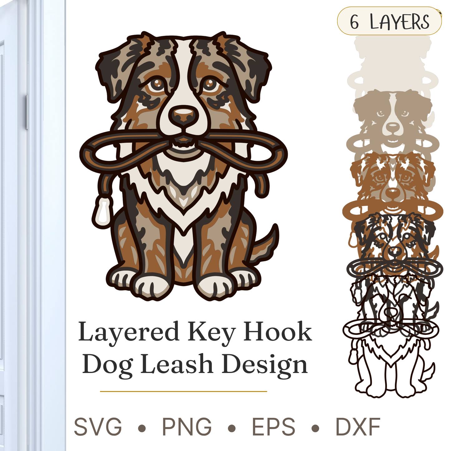 Dog Key Holder - Layered Line Designs - Digital File - ZIP File - Digital