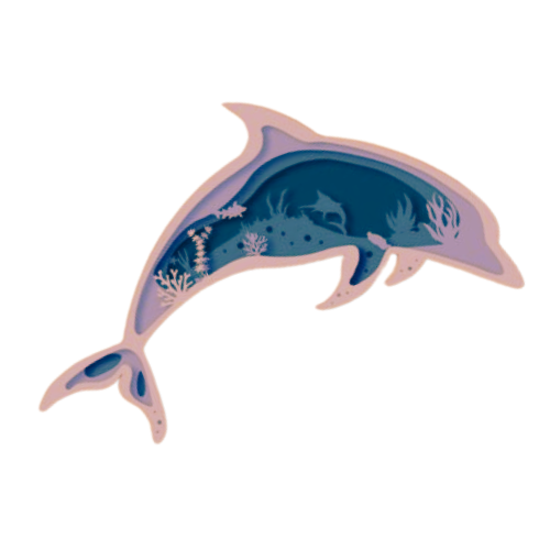 Layered 3D Dolphin Wall Décor decoration My Custom Designs Pink Bass Wood 9" x 4.5"