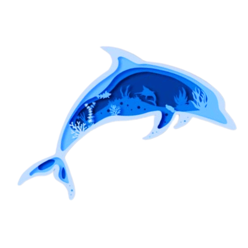 Layered 3D Dolphin Wall Décor decoration My Custom Designs Blue Bass Wood 9" x 4.5"