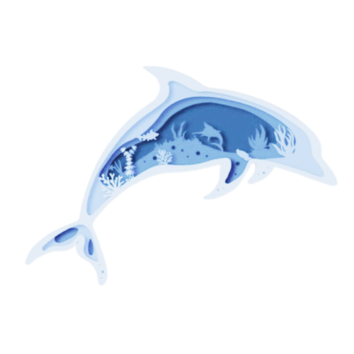 Layered 3D Dolphin Wall Décor decoration My Custom Designs Off White Bass Wood 9" x 4.5"