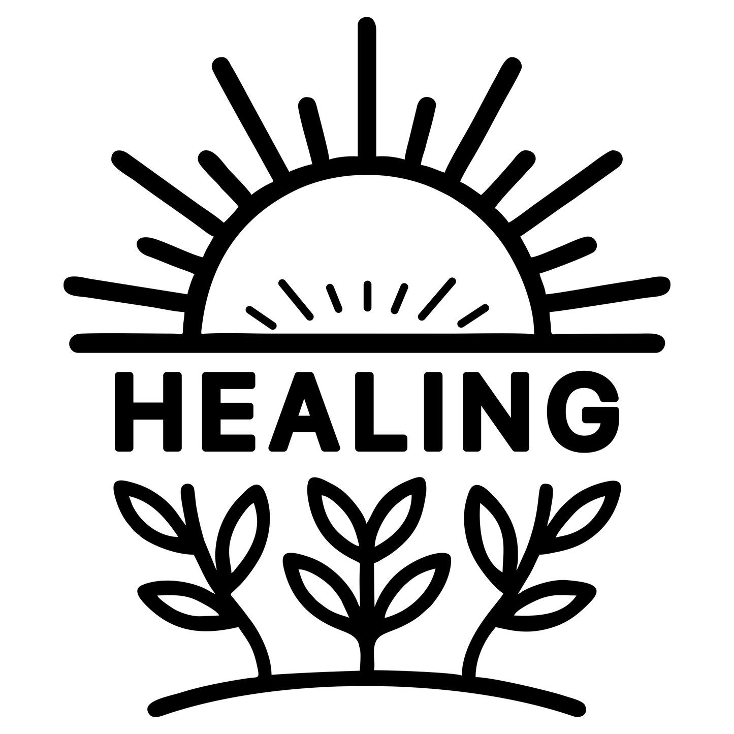 Sunrise Healing Sketch - Digital File - XCS Friendly Digital My Custom Designs PNG