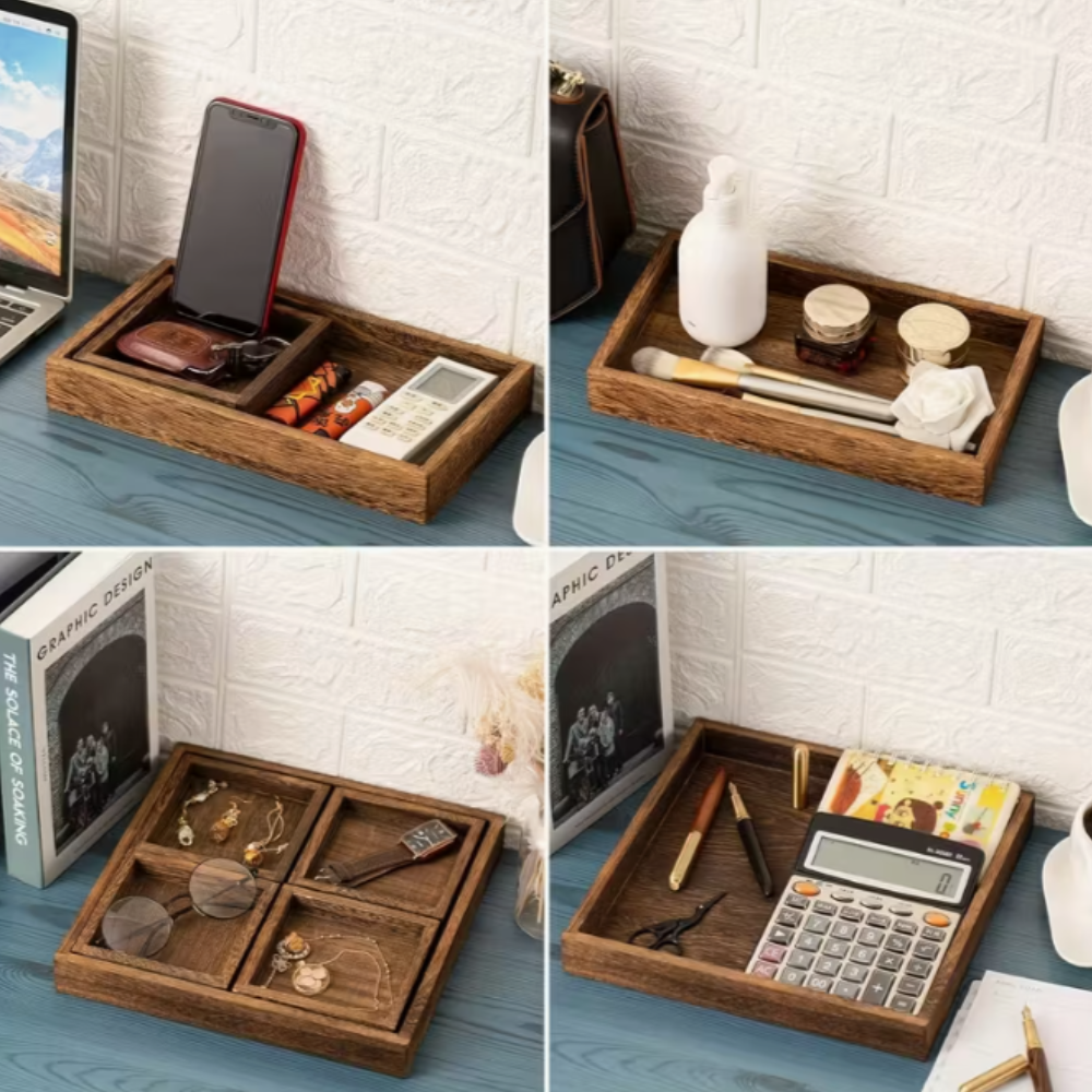 Engravable 7pcs Nesting Wooden Serving Trays Set - Seller Supplies My Custom Designs