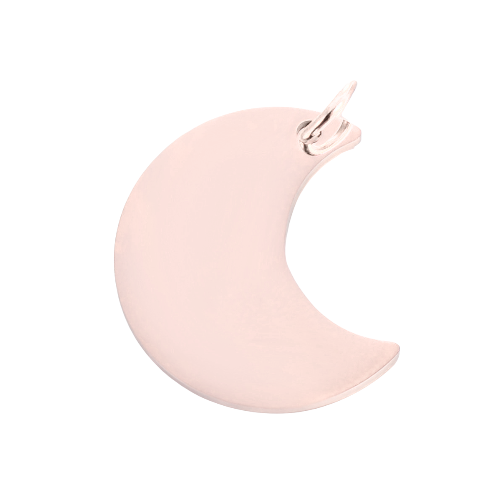 Engravable Moon Pendant Charm - Seller Supplies My Custom Designs Rose gold