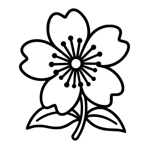 Cherry Blossom Outline - Digital File - XCS Friendly Digital My Custom Designs PDF