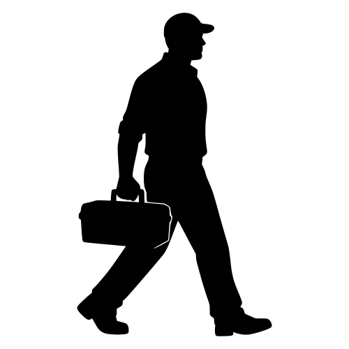 Man with Toolbox Silhouette - Vector Graphics - Digital File Digital My Custom Designs PDF