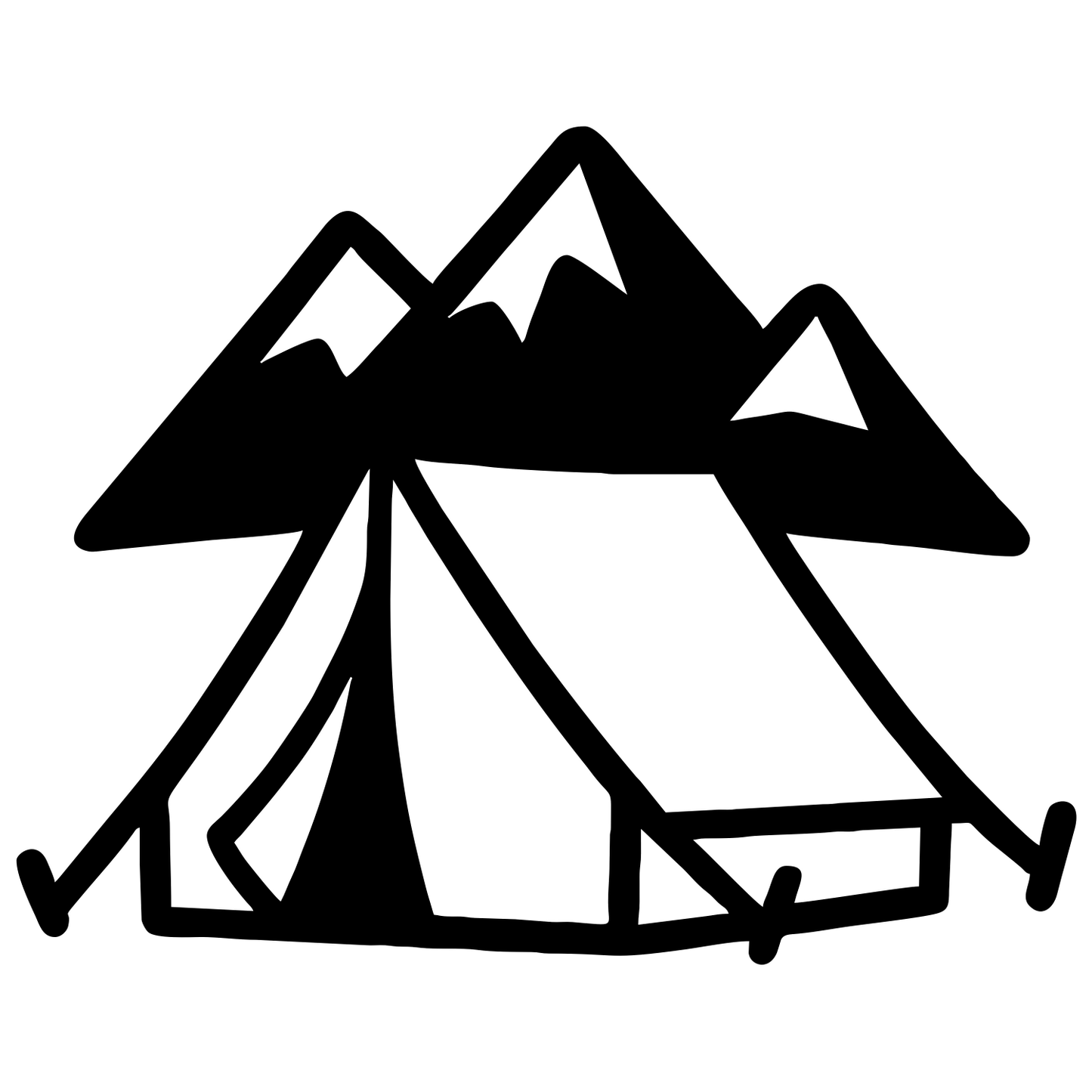 Tent With Mountains - Digital File - XCS Friendly Digital My Custom Designs PNG