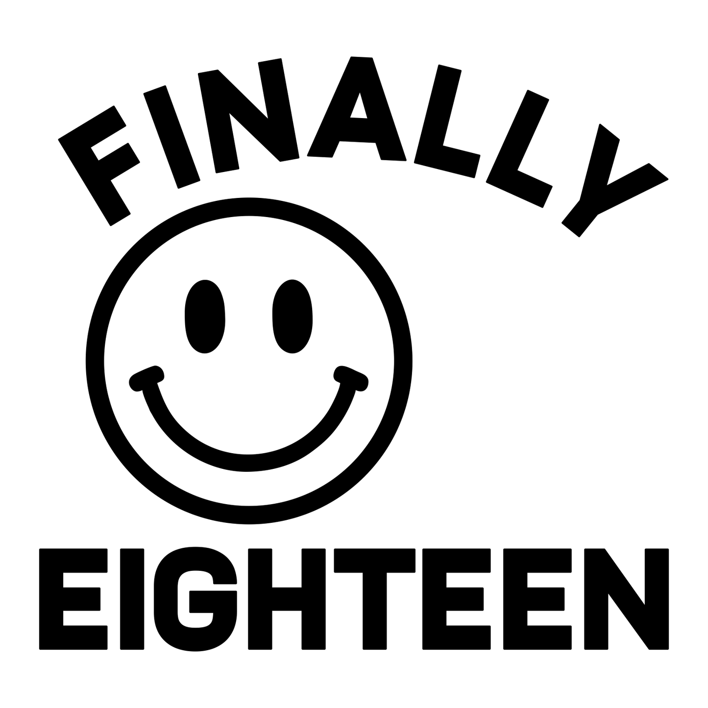 Funny Finally Eighteen - Digital File - XCS Friendly Tumbler My Custom Designs PNG