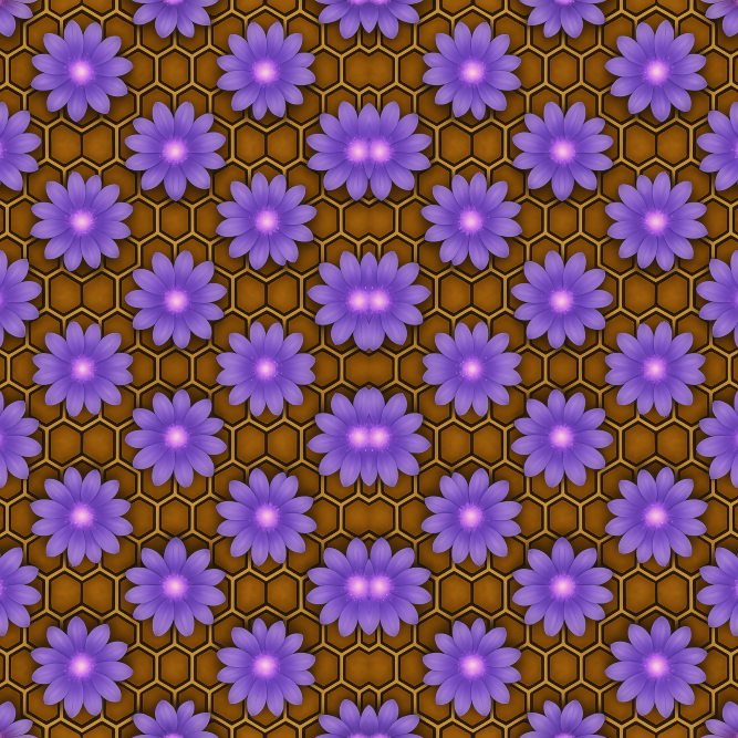 Floral Geometric Fusion - Hexagon Honeycomb Pattern - Digital File Digital My Custom Designs PDF