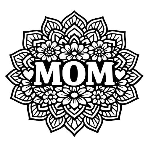 Floral Mandala Mom Design - Digital File - XCS Friendly Digital My Custom Designs PDF