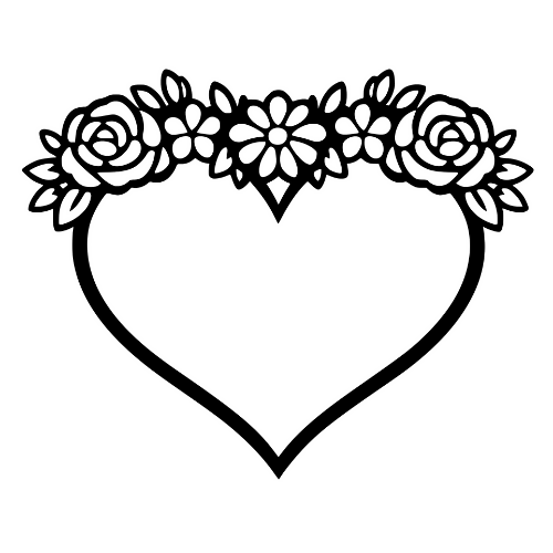 Flower Crown Heart - Digital File - XCS Friendly Digital My Custom Designs PDF