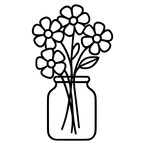 Flower Jar Sketch - Digital File - XCS Friendly Digital My Custom Designs PDF