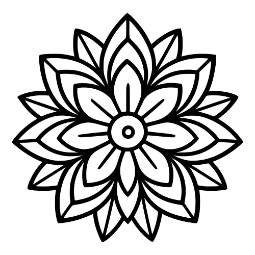 Flower Mandala Outline - Digital File - XCS Friendly Digital My Custom Designs PDF