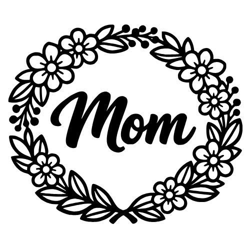 Flower Wreath with Mom - Digital File - XCS Friendly Digital My Custom Designs PDF