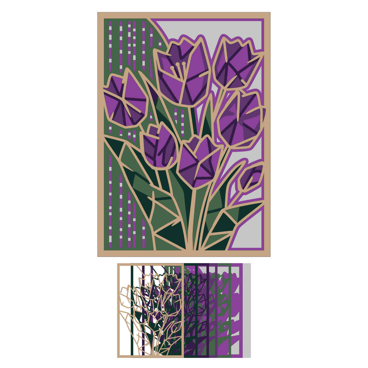 Flowers 4 - Layered Line Designs - Nature - Digital File Digital My Custom Designs
