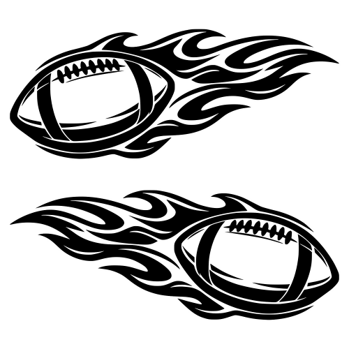 Football with Flames - Digital File - XCS Friendly Digital My Custom Designs PDF
