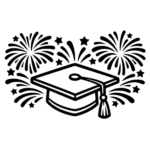 Fireworks with Cap Sketch - Digital File - XCS Friendly Digital My Custom Designs PDF