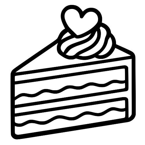 Cake Slice with Heart - Digital File - XCS Friendly Digital My Custom Designs PDF