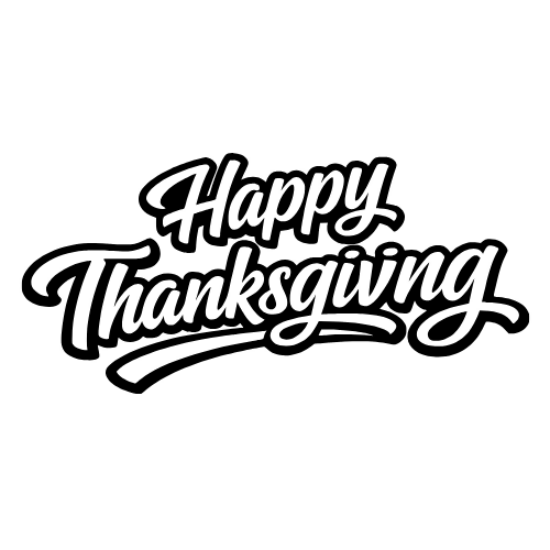 Happy Thanksgiving Text - Vector Graphics - Digital file