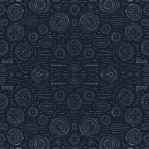 Gaming and Pop Culture - Futuristic Sci-Fi HUD Interface Loops - Pattern - Digital File Digital My Custom Designs PDF