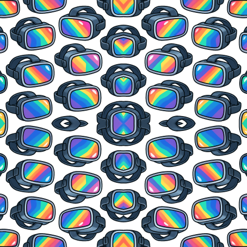 Gaming and Pop Culture - Cartoon VR Headsets With Prism Reflections - Pattern - Digital File Digital My Custom Designs PDF