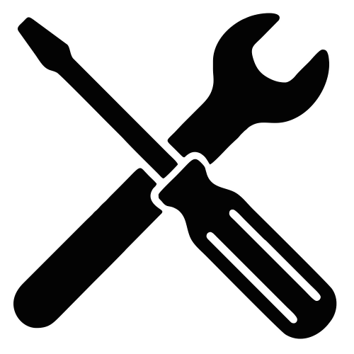 Screwdriver and Wrench Crossed - Vector Graphics - Digital File