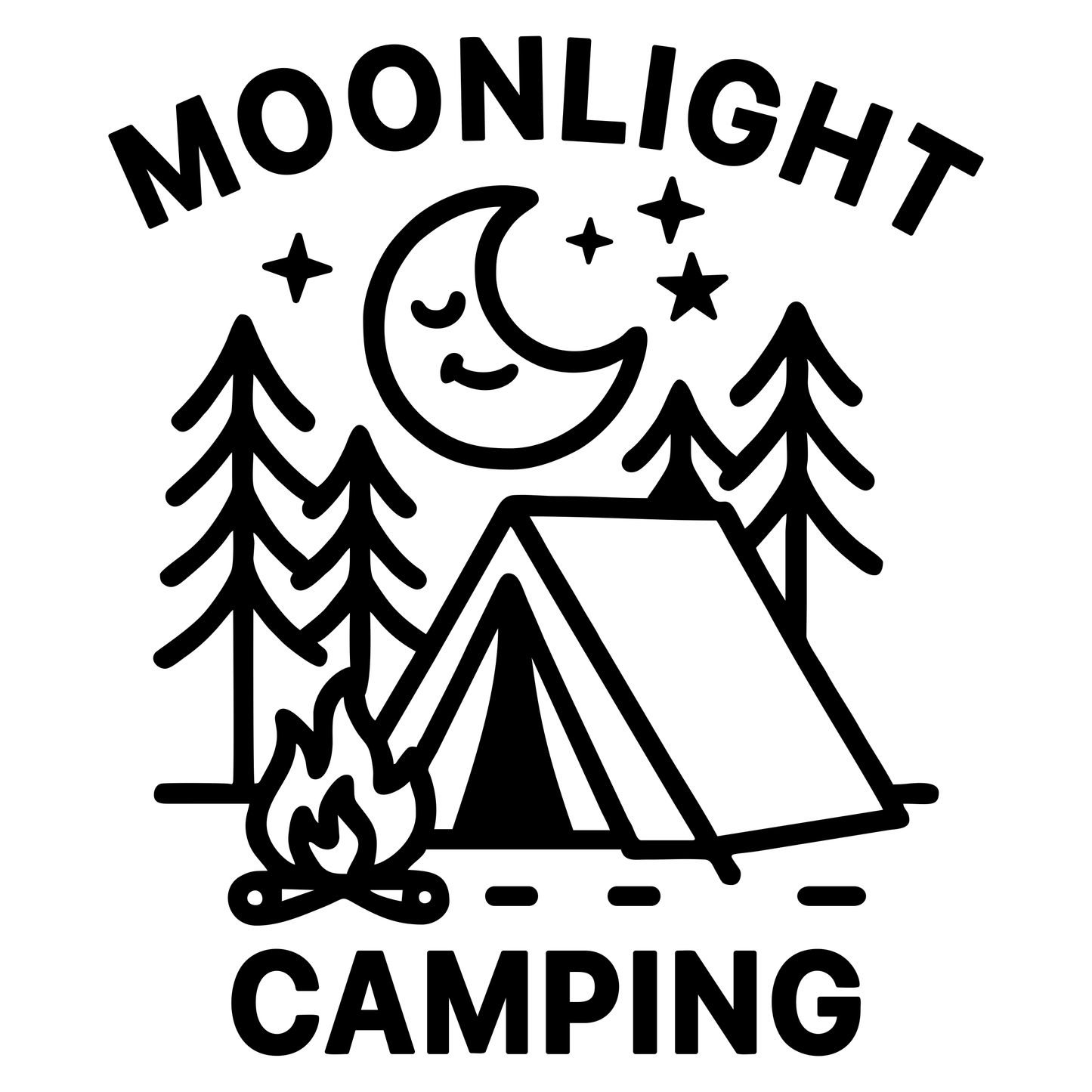 Moonlight Camping - Digital File - XCS Friendly Digital My Custom Designs PNG