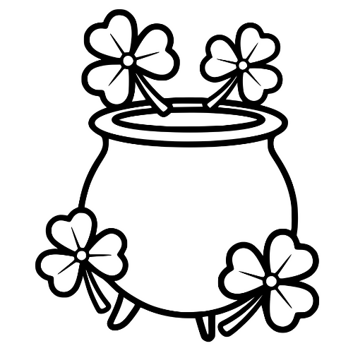 Gold Cauldron with Clovers - Digital File - XCS Friendly Digital My Custom Designs PDF