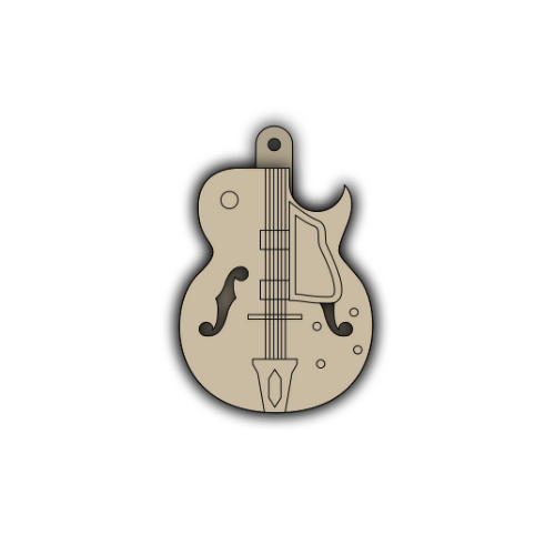 Guitar 2 Layer Keychain Design - Digital File Layered Designs My Custom Designs SVG
