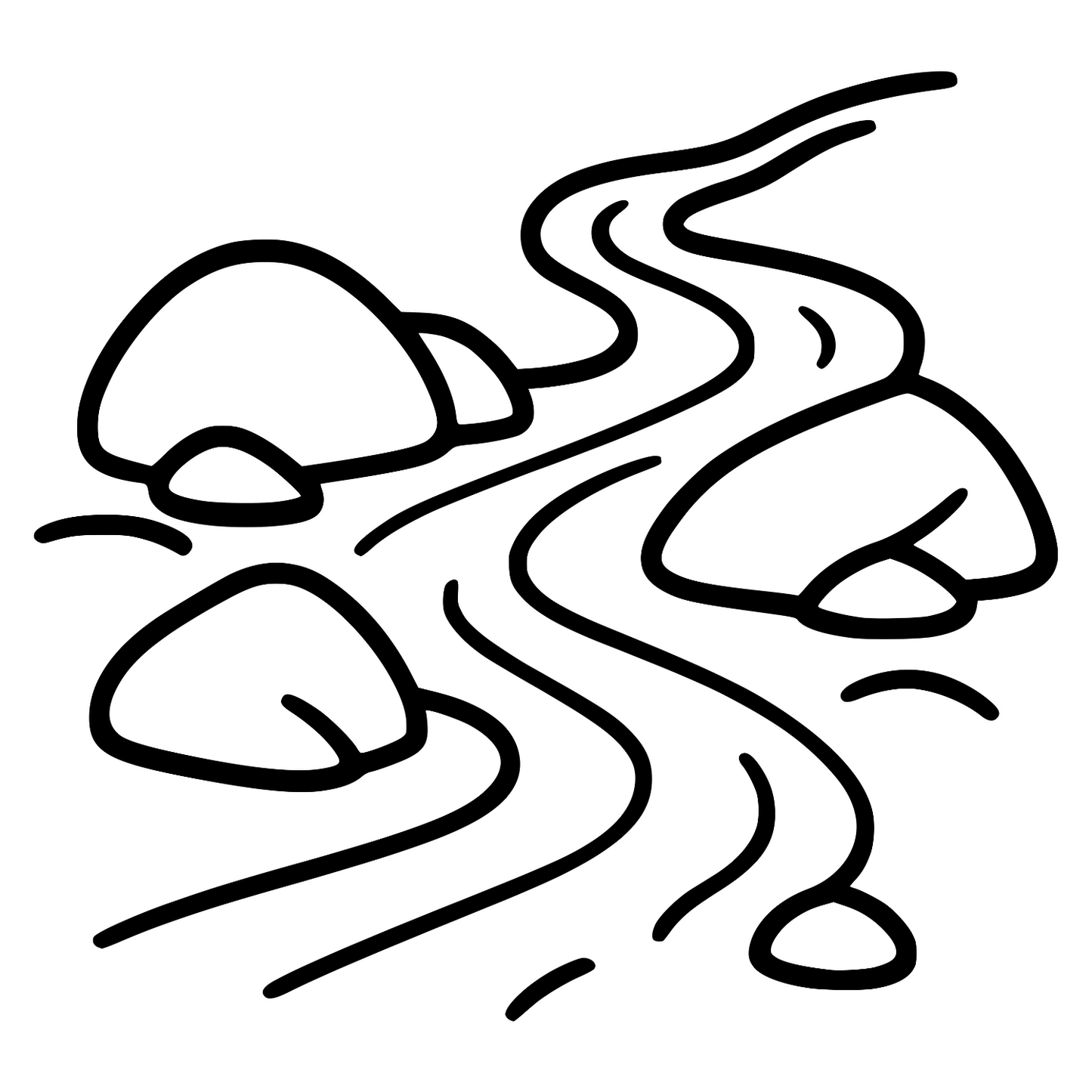 River With Rocks Sketch - Digital File - XCS Friendly Digital My Custom Designs PNG